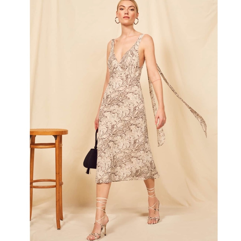 Reformation Snake Print Venezia Midi Dress - Picture 3 of 5